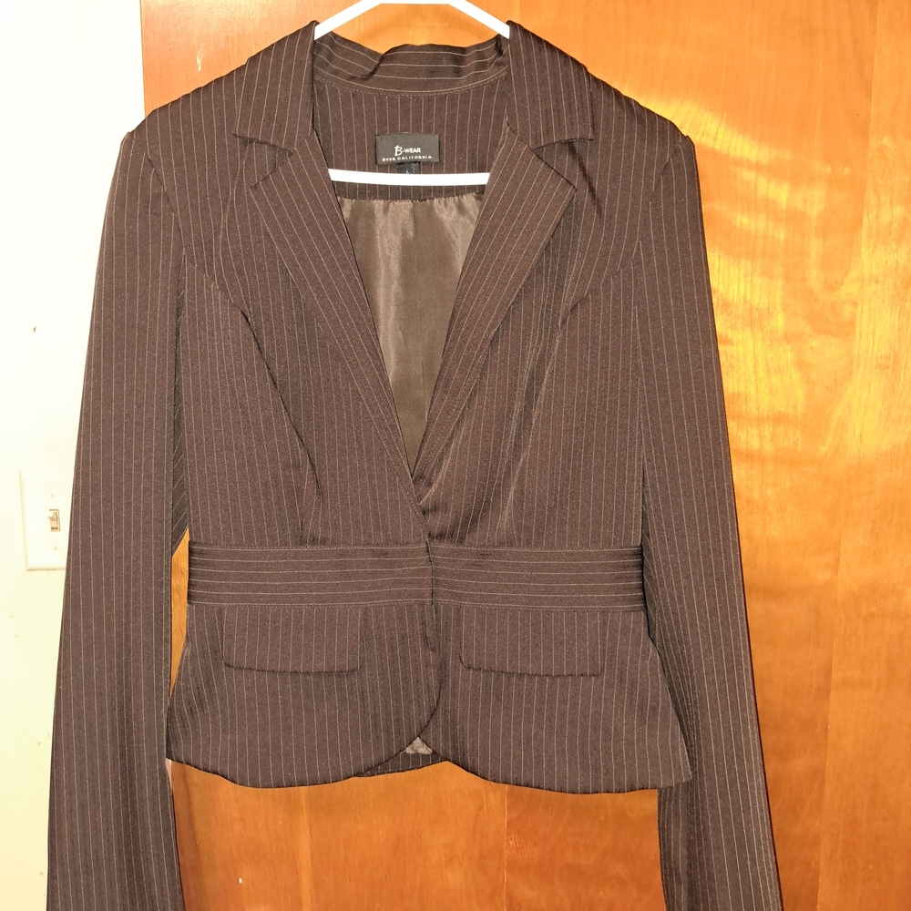 Bwear Brown Pinstripe Women's Blazer